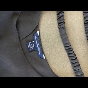 Strappy Back, boxy T-shirt from AE. Gray Color